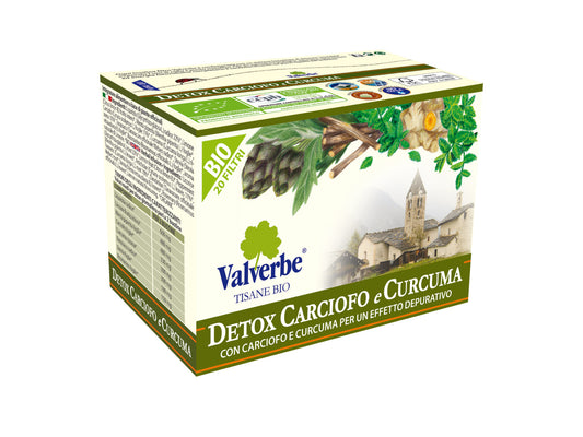 Tisana biologica depurativa con carciofo e curcuma