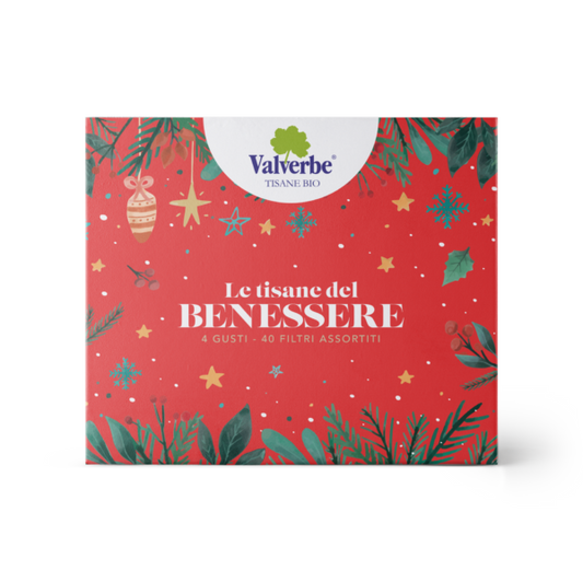 Tisane del Benessere Natale Valverbe- Confezione Multigusto-60g-40 filtri-RED EDITION