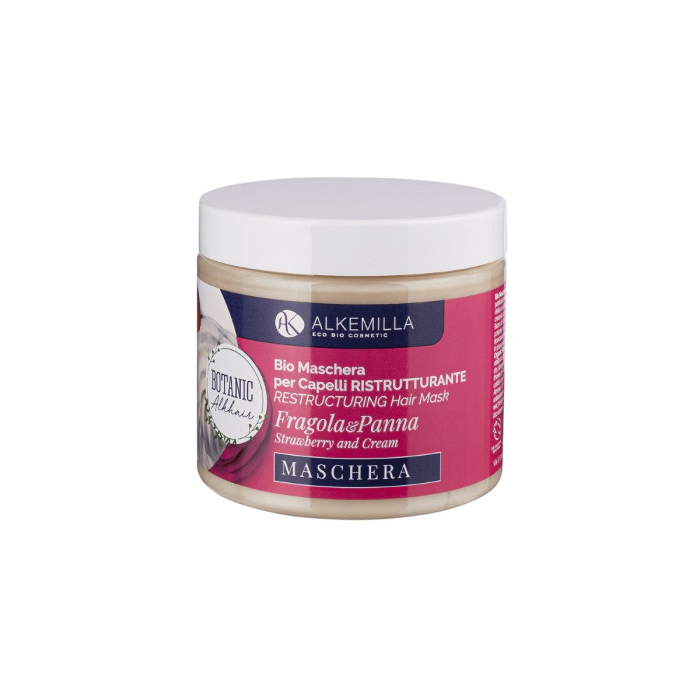 Bio Maschera Capelli Ristrutturante Panna e Fragola